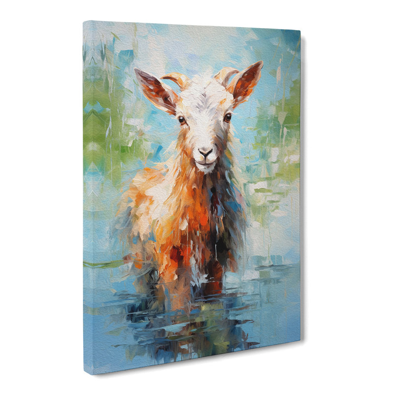Goat Impressionism No.3 - Wrapped Canvas, 60cm H x 40cm W x 3cm D