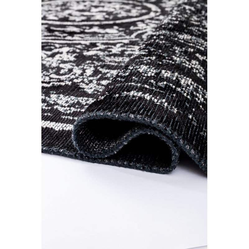Rapture Black/Gray Oriental Luxury Area Rug, Rectangle 7'10" x 9'10"
