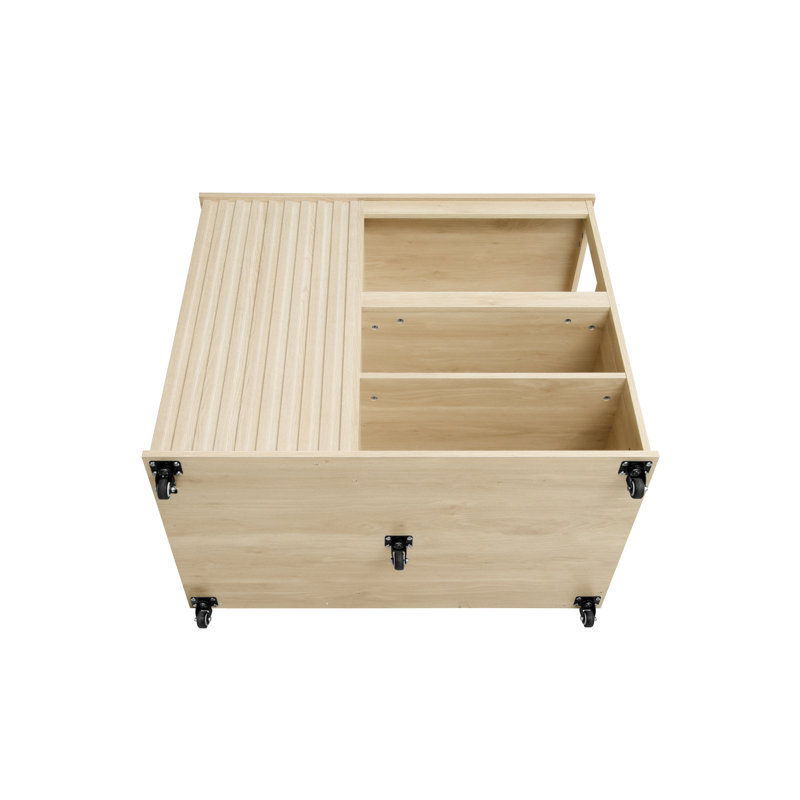 Îlot de cuisine avec tiroir verrouillable et verrouillable, îlot de rangement polyvalent et spacieux, glissières inférieures en métal, différentes pièces