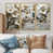 Toile avec cadre flottant or