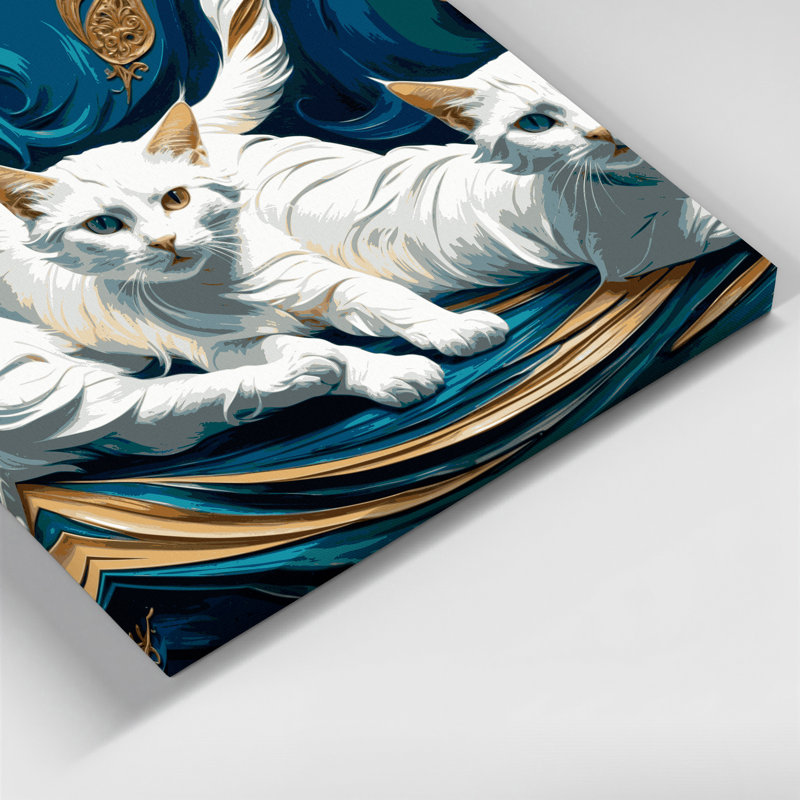 Cats Turkish Van Blue Canvas Wall Art, 12" H x 18" W
