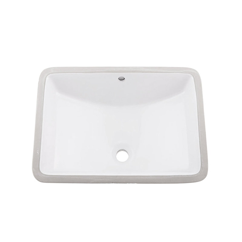 Lavabo de salle de bain carré encastré en céramique blanche 15,375 po DAX