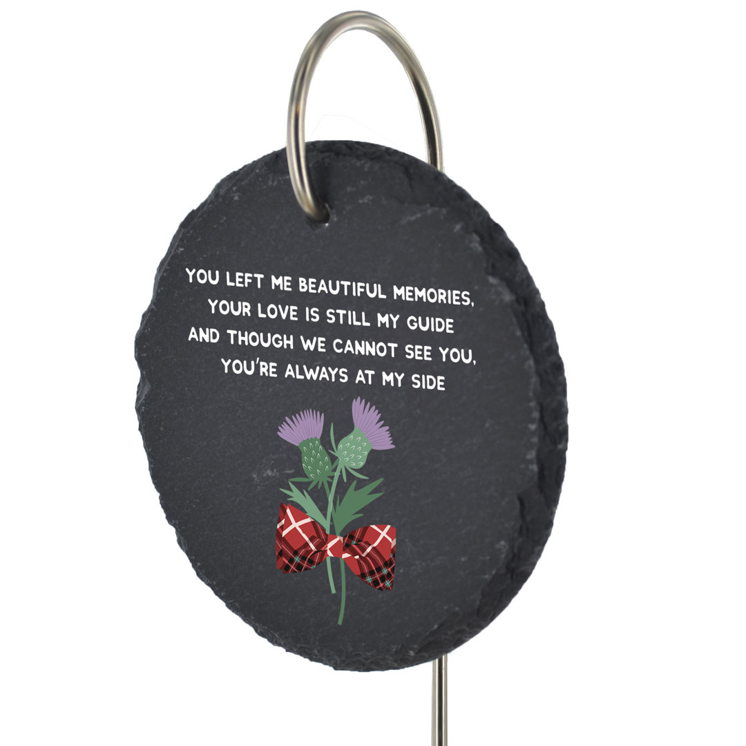 Brashad Slate Circle Thistle Grave Marker Memorial Plaque