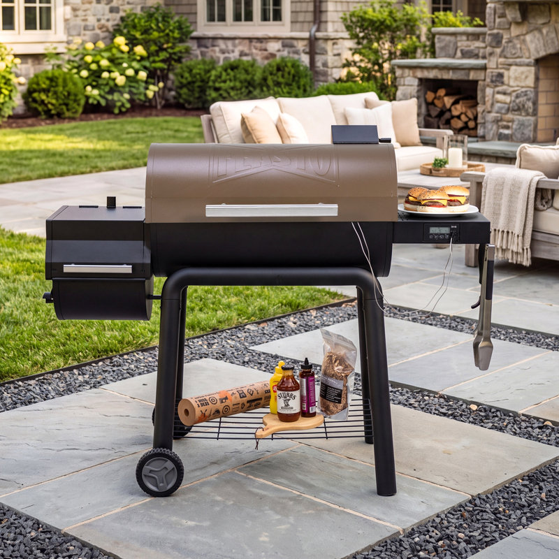 FEASTO 30-In. Charcoal Grill with Offset Smoker, Digital Temperature Control & 2 Meat Probes, 832 Sq. In. Cooking Area, Heavy-Duty Outdoor BBQ Grill