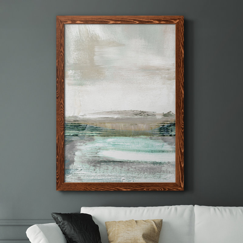 Summer Teal I - peinture sur toile encadrée, Érable, H 31,5 po x l 23,5 po x P 1,5 po