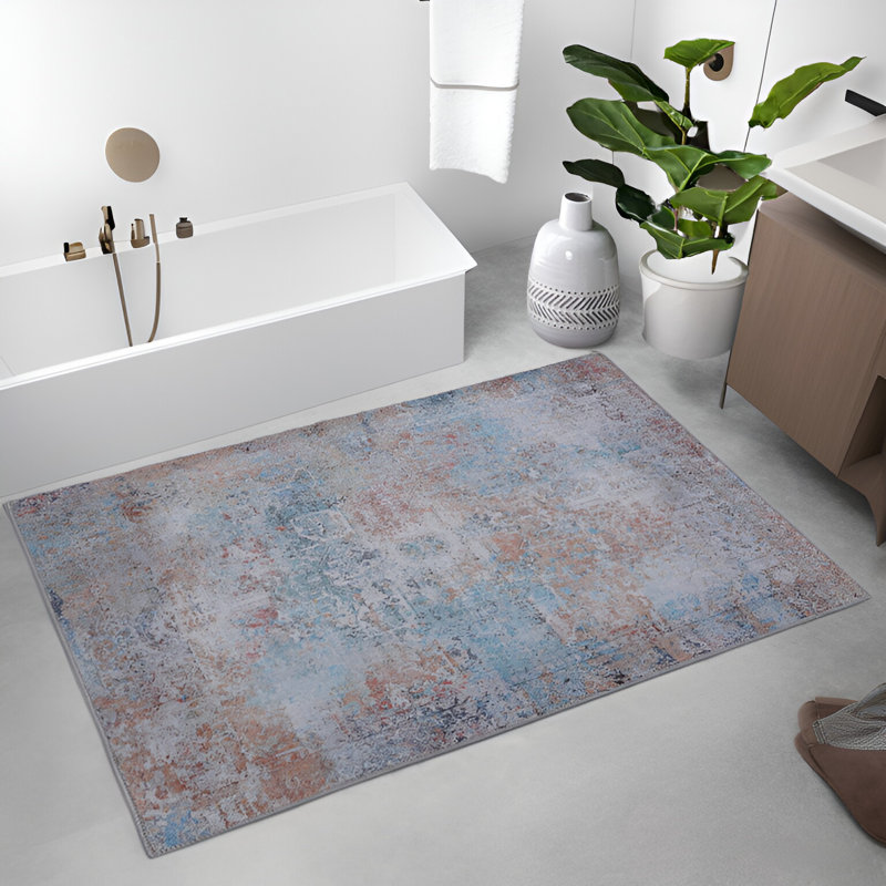 MAVAL Yellow Washable Rug Doormat Rug, Rectangle 2' x 3'
