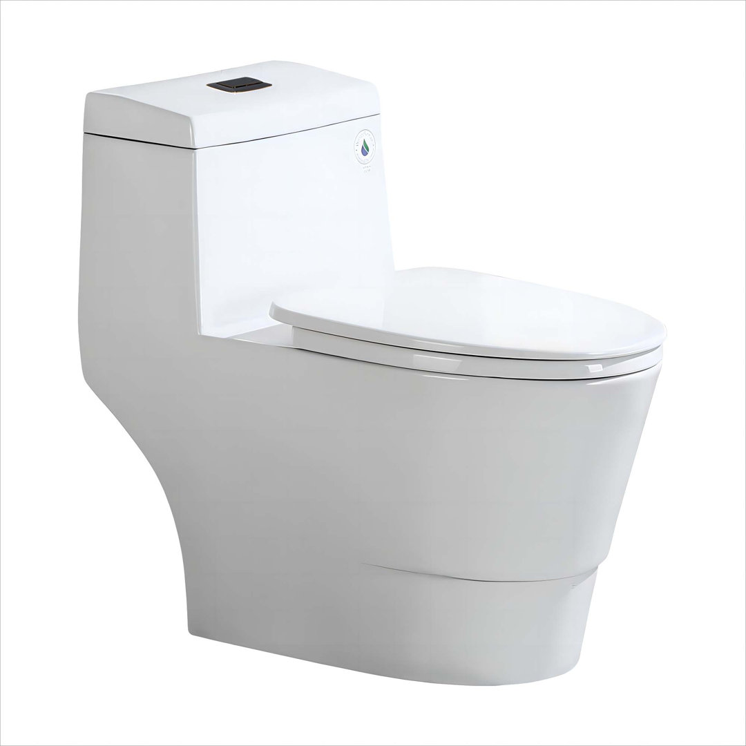 1.28 GPF Elongated Comfort ADA Height One Piece Dual-Flush Toilet with Soft-Closing Seat,MAP Flushing 1000G WoodBridge 