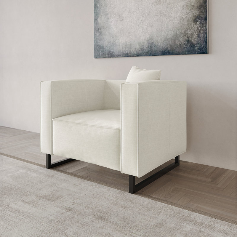 Chaise d'appoint rembourrée en lin, Beige
