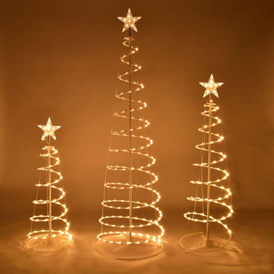 3 Pack of Spiral Trees with LEDS