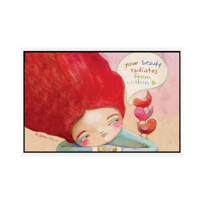 Your Beauty 1 Piece Painting on Canvas, 45.72cm H x 66.04cm W x 3.81cm D, White Floater Framed
