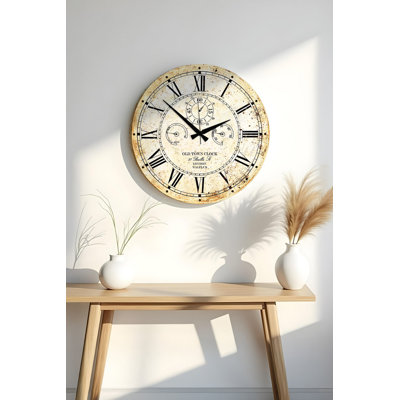 Horloge 19,7 po x 19,7 po Elegant 100% panneau de fibres à densité moyenne, épaisseur: 0,2 pouce | Parfait pour la décoration de la maison ou du bureau, le design élégant ajoute une touche moderne à n'importe quelle pièce