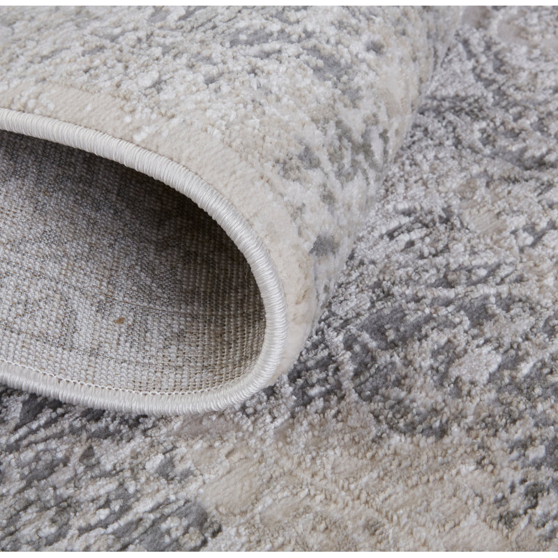 Tapis gris à motif abstrait Donatella, Rectangle 5 pi x 8 pi