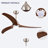 52" Solid Wood Blade Ceiling Fan with Light & Remote, 6 Speed, 3 Color, Reversible Motor-407394062