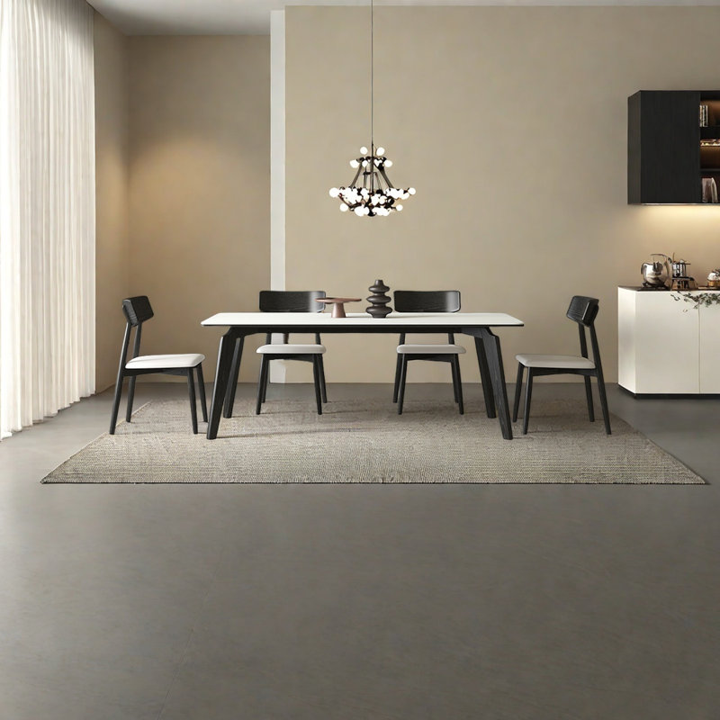 Table de salle à manger moderne en marbre de style italien moderne, H 29,5 po x L 63 po x l 31,5 po