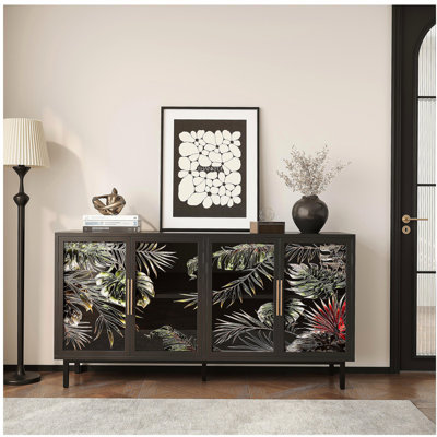 60,3 po avec 4 portes pour les armoires de buffet, les armoires de rangement d'art pour la peinture émaillée, les armoires décoratives de console de contrôle rétro américaines, le salon, la chambre à coucher, la salle à manger