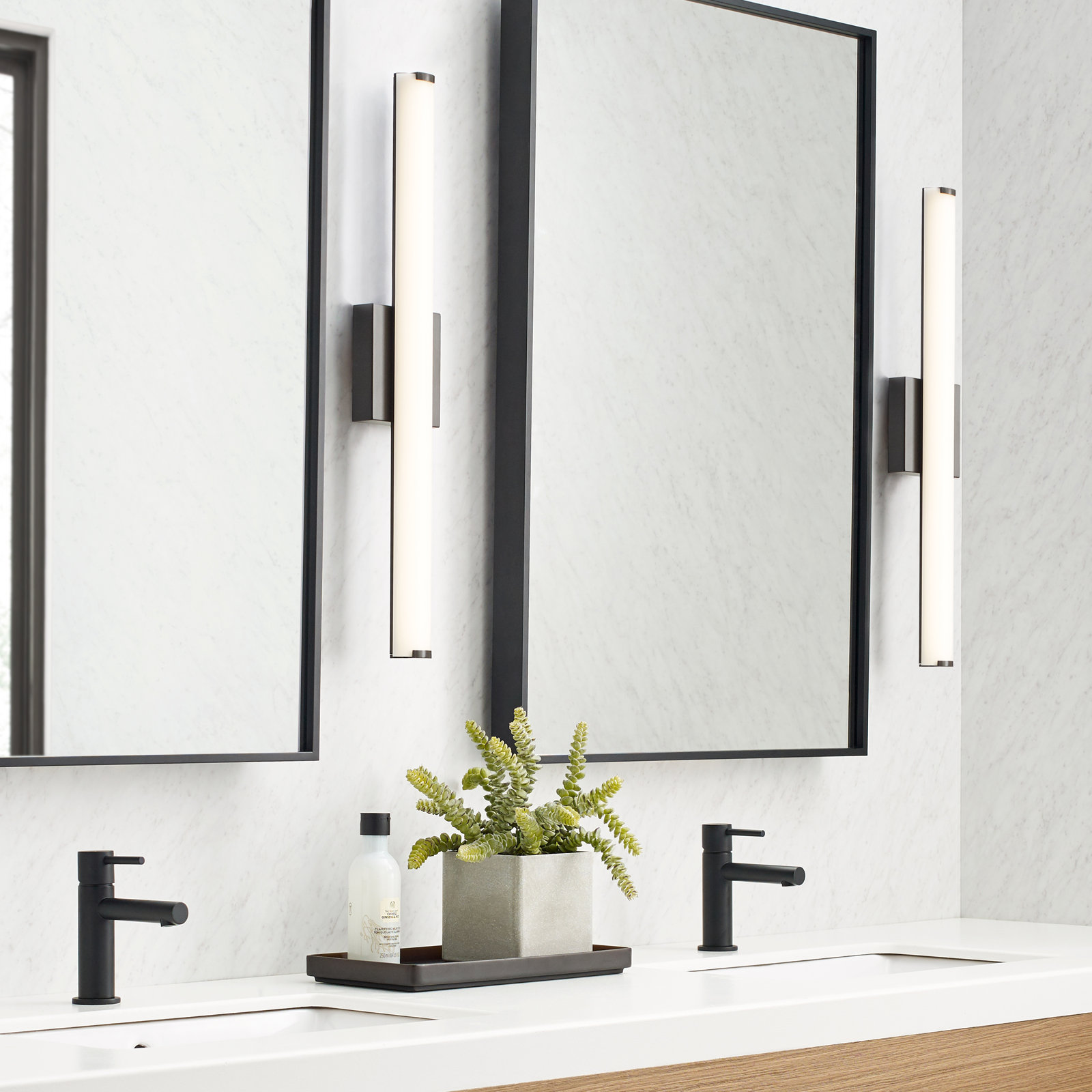 Finn Single Dimmable LED Bath Bar, Antique Bronze, 3000