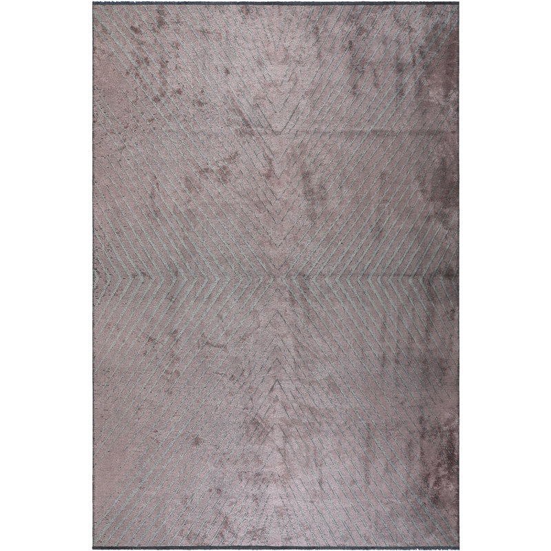 Tapis gris argenté / lilas Rapture, Rectangle 7 pi 10 po x 9 pi 10 po