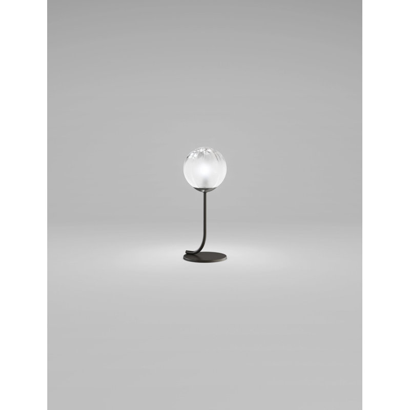 Puppet Table Lamp P Amber Transparent Matt Black 1 G9 Ul, Matte Black, White Shaded