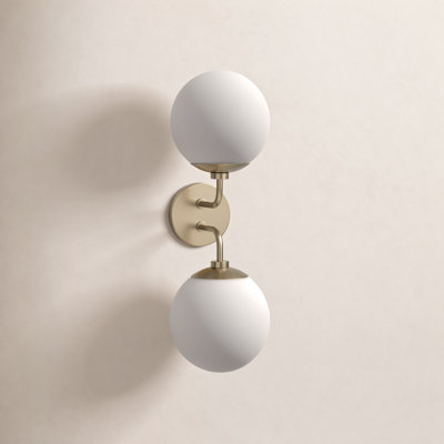 Luna 2 Light Glass Dimmable Armed Sconce