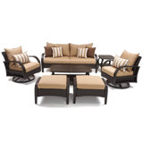 Barcelo 7 Piece Rattan Sofa Set with Cushions