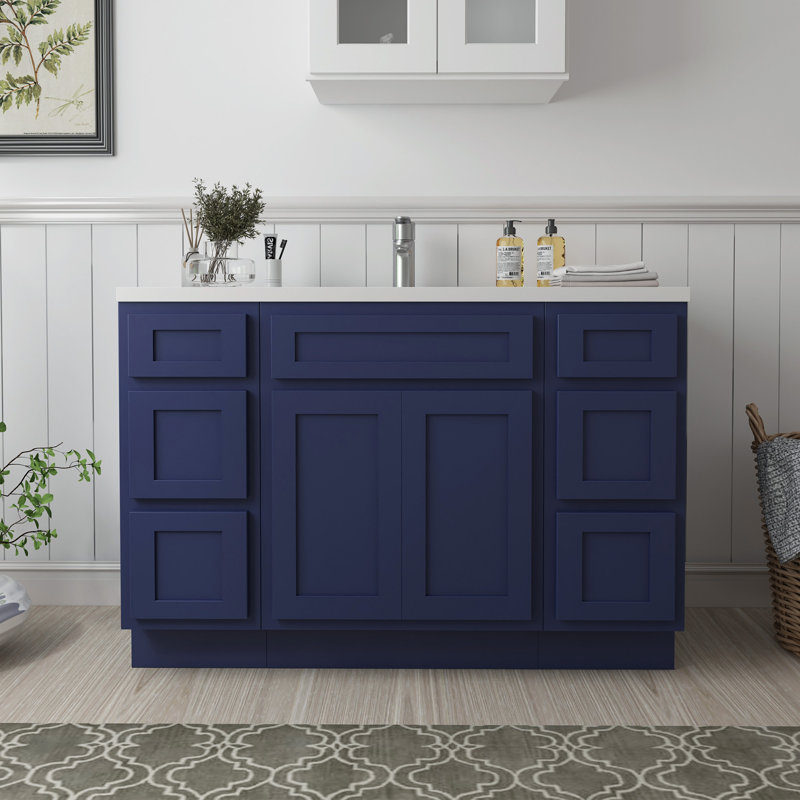 Meuble-lavabo simple 48 po, Bleu