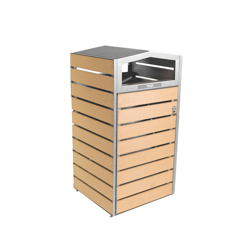 Poubelle à double face 42 gallons woodview
