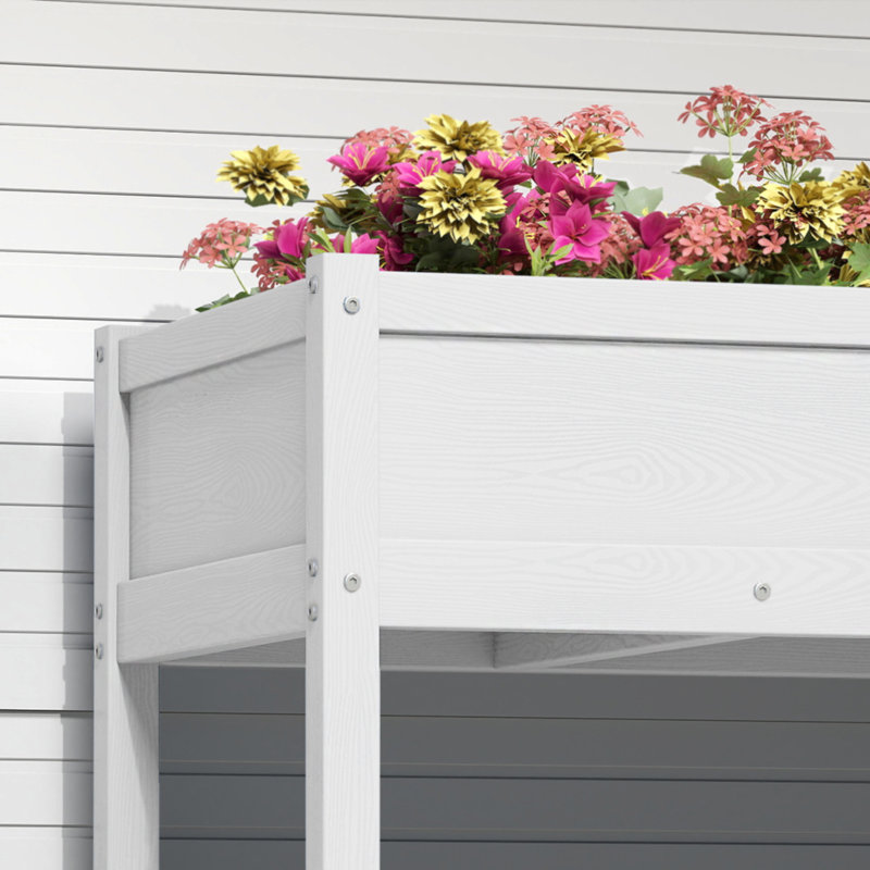Structure en PEHD surélevée pour jardinière - Usage intérieur / extérieur, Blanc