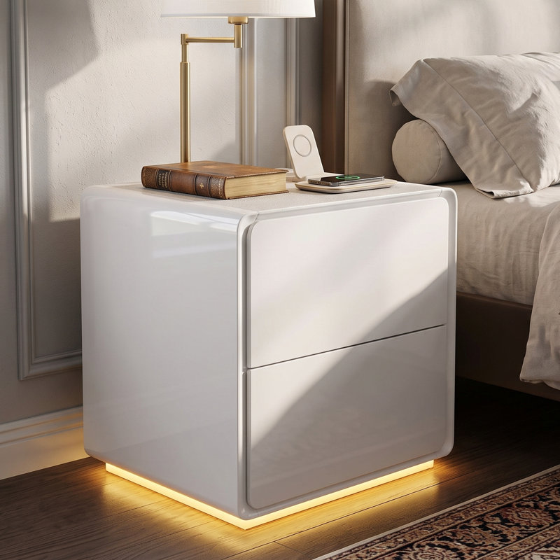 Avali 19.6'' W Nightstand, White