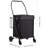 100 lbs Capacity Steel Folding Shopping Cart Black Foldable Design