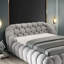Lit tapissier en tissu de chenille gris de style contemporain accrocheur 1 pièce-790341612