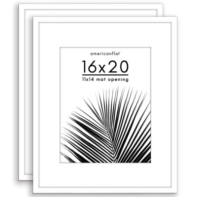 Cadre photo Americanflat - ensemble de 2 - cadre avec passe-partout - plexiglas poli