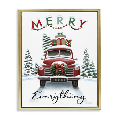Art mural sur toile «Merry Everything Gift Car» par House Fenway