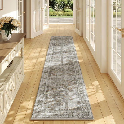 Washable Floral Kitchen Runner Rugs