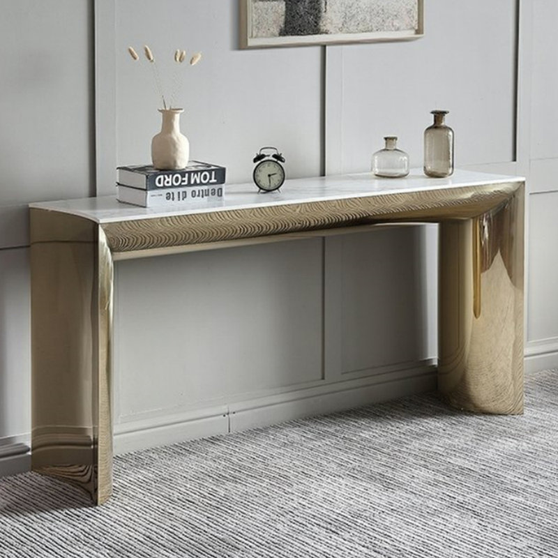 Light luxury simple modern console table, 31.5" H x 70.9" W x 15.7" D