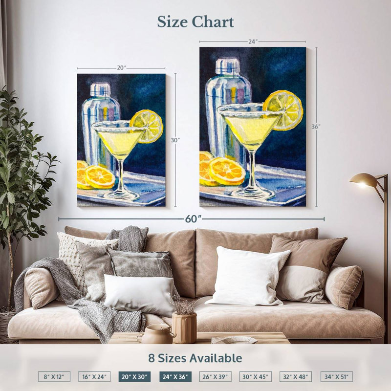 Yarlin Lemon Martini, 36" H x 24" W