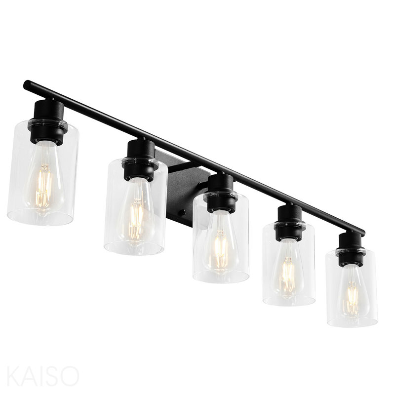 Luminaire de meuble-lavabo moderne 5 lumières 37,1 pouces au-dessus d'un miroir