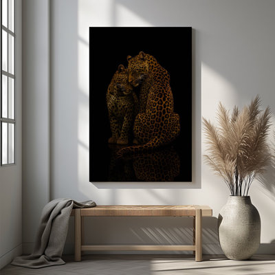 1pc Framed Canvas Wall Art Prints Poster, Glam Cheetah Art Posters Canvas Print Painting for Living Room Bedroom Office Bathroom Dorm Home Decor, Ready To Hang