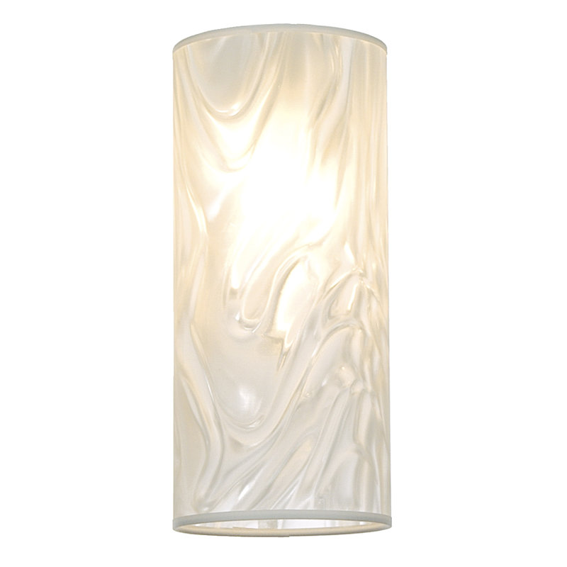 Renteria 35cm H Glass Drum Pendant Shade in White Glass Effect