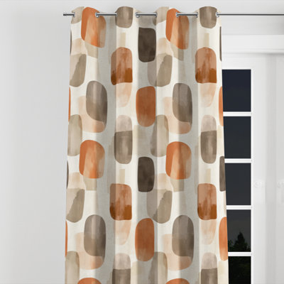 Modern Blackout Curtains - Orange Warm Shibui Grommet Curtain - 1 Panel