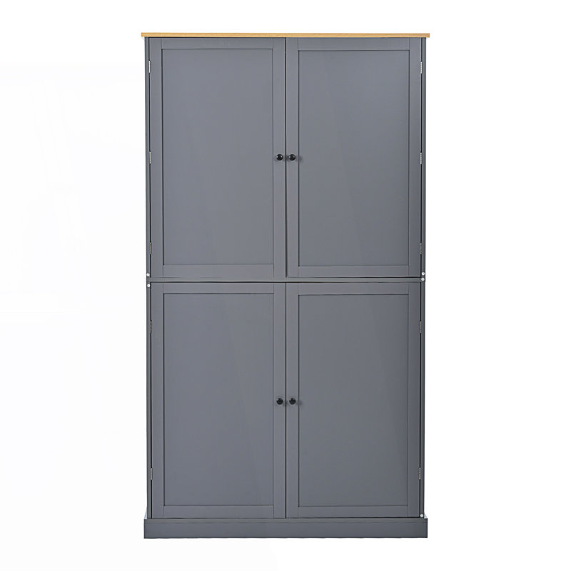 Buffet décoratif, garde-manger autoportant, grande armoire de rangement avec 2 tiroirs, Gris