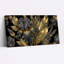 Ensemble de 1 tableau mural en toile tendue représentant un iris floral noir et or-115760229