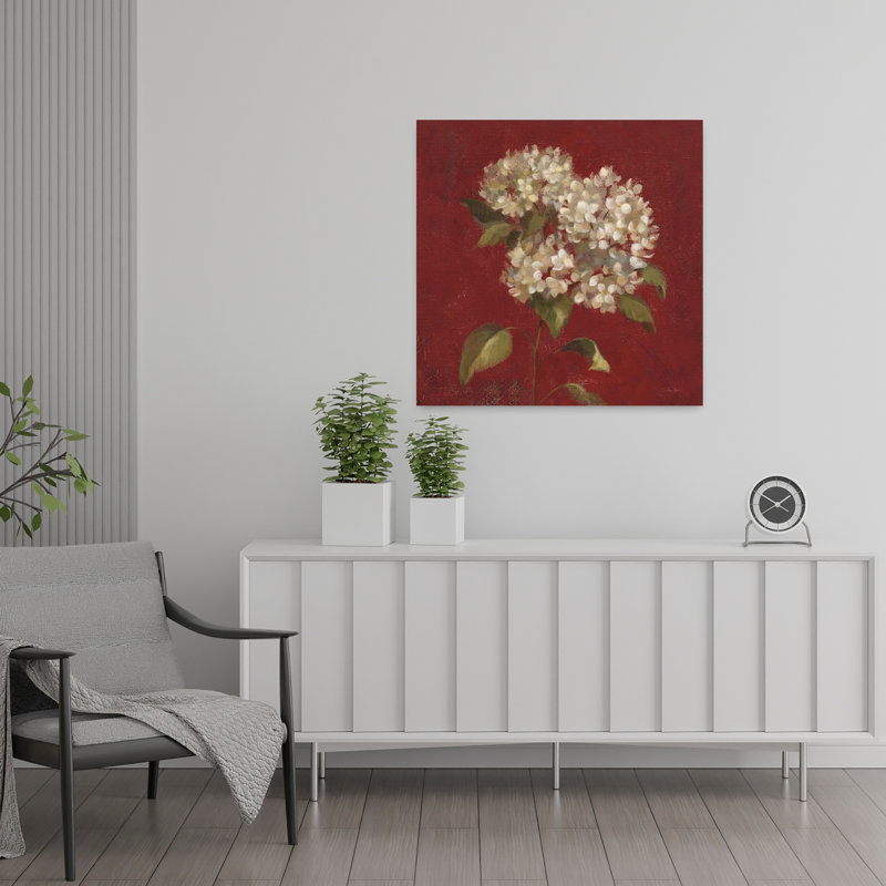 Hydrangea Blooms Contemporary Hydrangea Flower Art, 24" H x 24" W