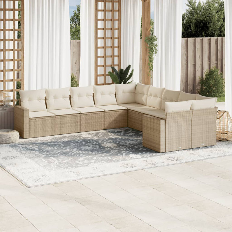 Grand canapé modulaire en rotin PE Vidaxl