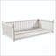 Balancelle de jardin simple minimaliste avec structure en bois d'acacia et design incliné - Blanc-129584783