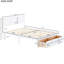 Lit plateforme double avec tiroirs sous le lit blanc magnifique - Fabriqué en pin et pour une chambre à coucher élégante