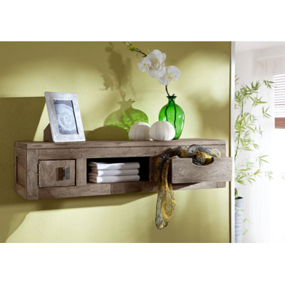 Nature Sheesham Solid Wood Floating Shelf