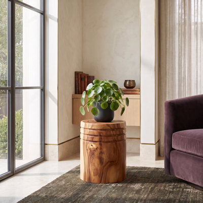 Groove Solid Wood End Table