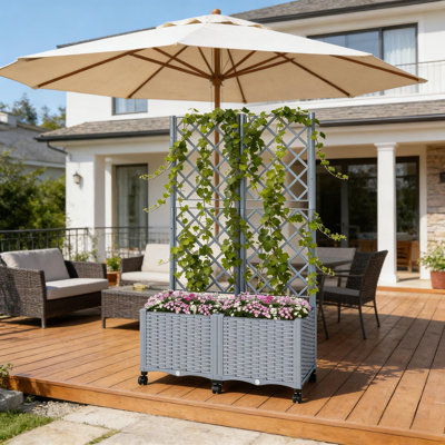Lit de jardin mobile surélevé, jardinière élégante pour l'extérieur