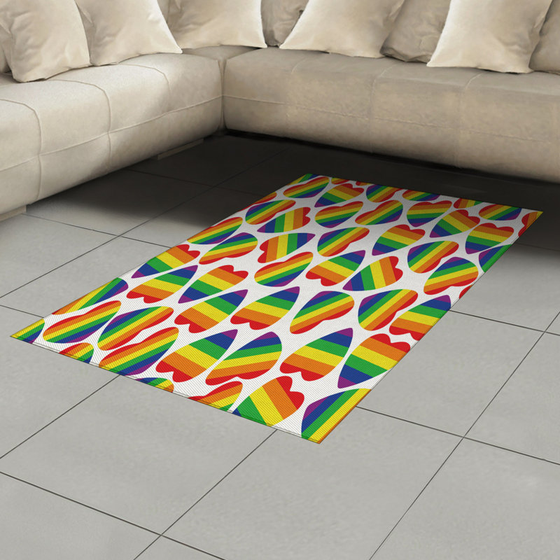 Pride High Density Long Fiber Poly Threads Decorative Area Rug Carpet, Rectangle 4' x 5'8"