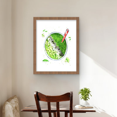 «Green Smoothie Print», art alimentaire encadré pour la décoration intérieure